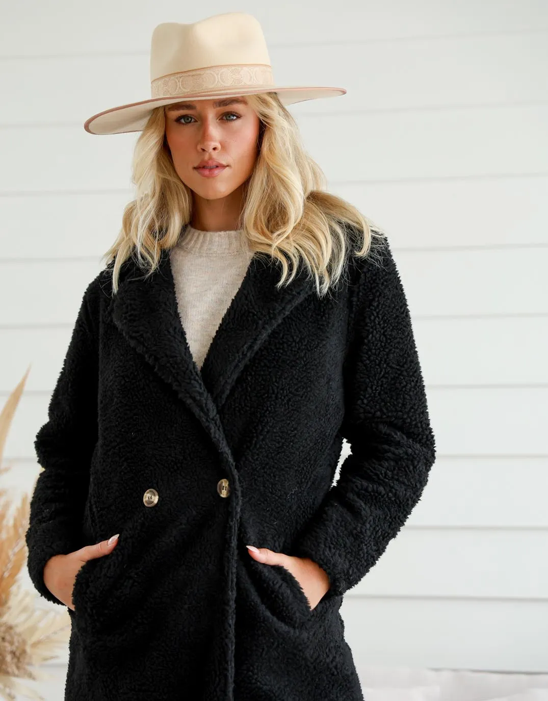 Boucle Coat - Black