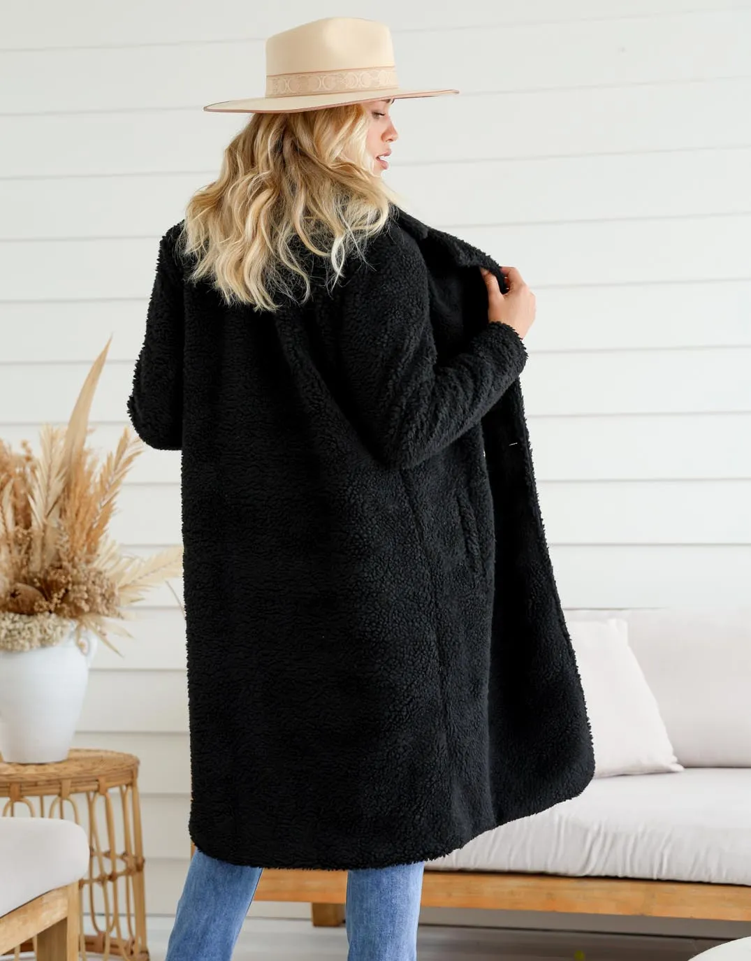 Boucle Coat - Black