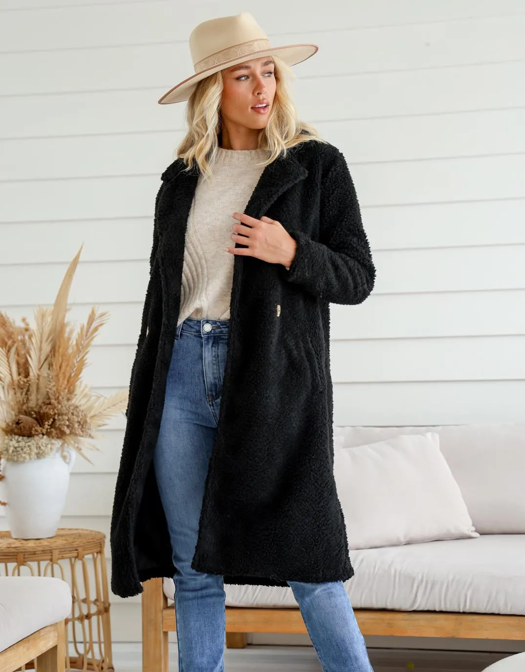 Boucle Coat - Black