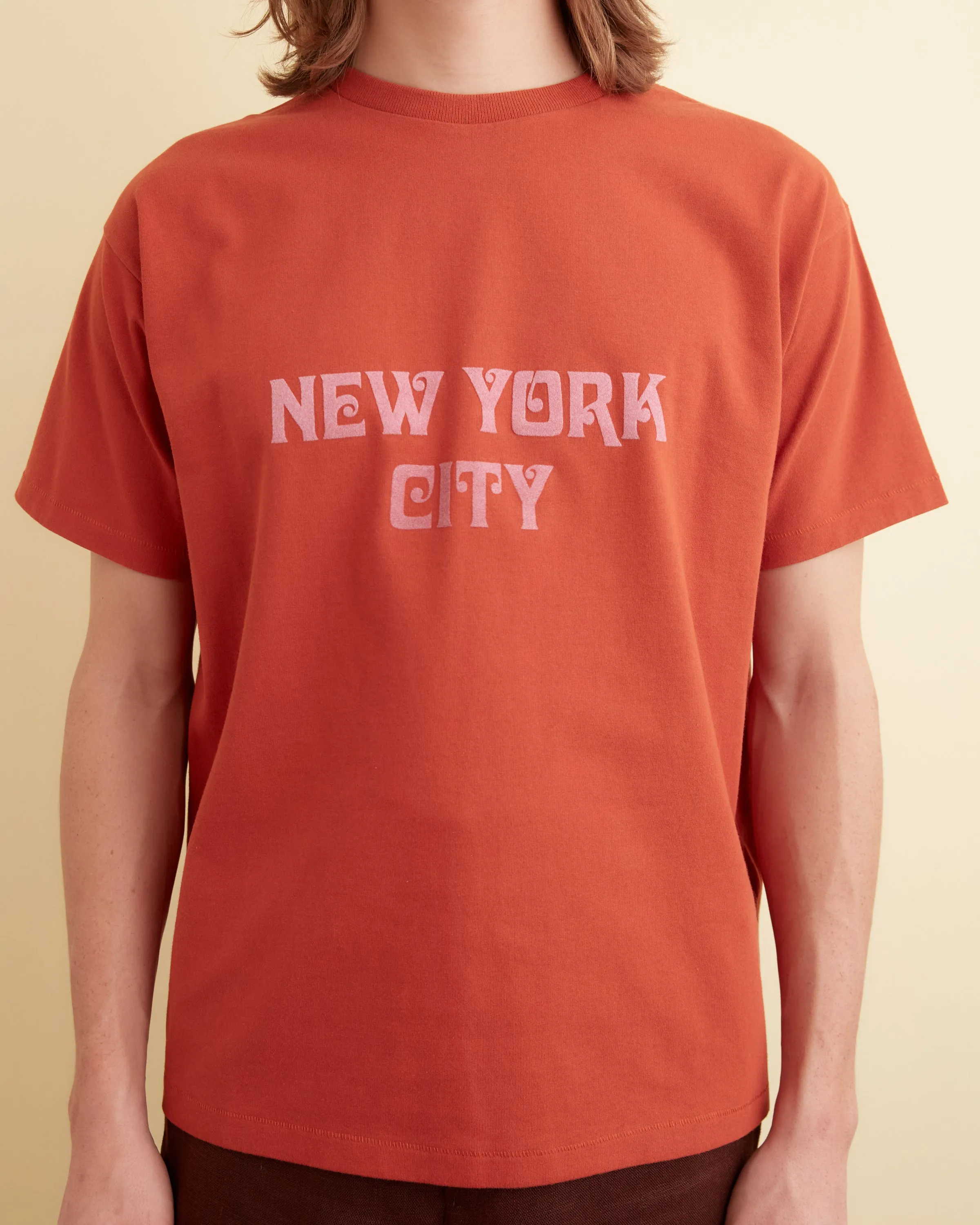 Flocked Nouveau Tee - Red