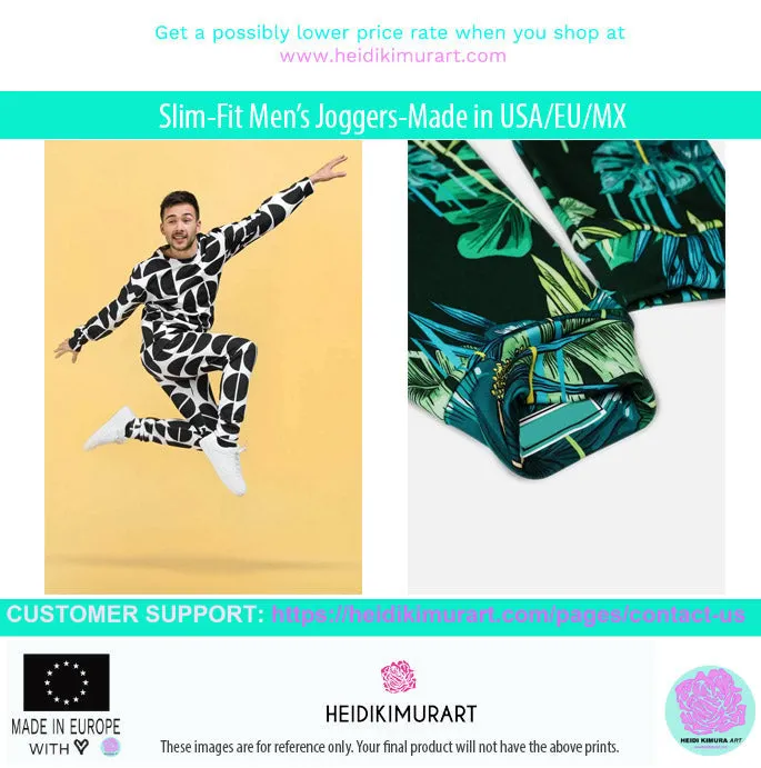 Pink Green Camo Men's Joggers, Camouflage Joggers Mens Camo Joggers-Made in USA/EU/MX