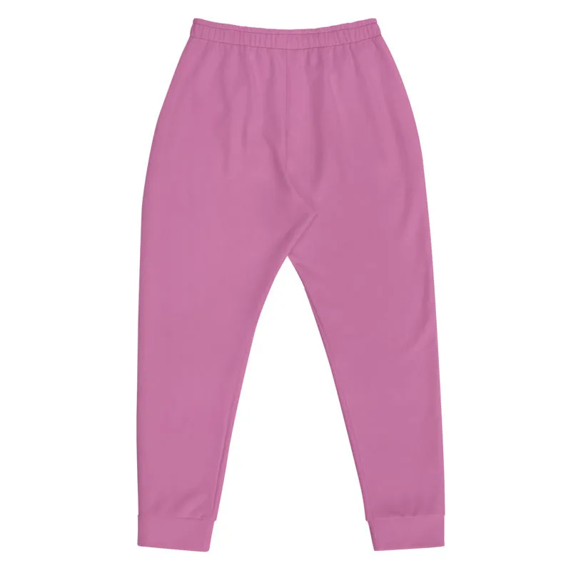 Pink Men's Joggers, Best Pink Solid Color Premium Quality Men's Casual Sweatpants Joggers - Made in EU/USA/MX