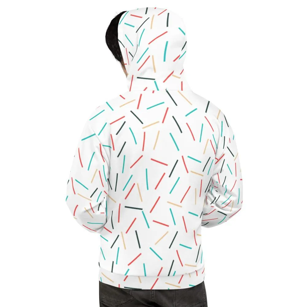 White Birthday Men's Hoodies, Sprinkles Unisex Women's Hoodie Sweatshirt-Made in EU